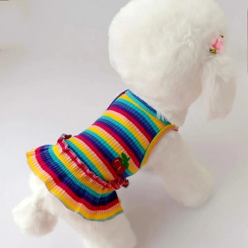 Puppy Summer Clothes Dog Fancy Dress for Small Breeds Dogs Pet Short Skirt Pomeranian One Piece Ropa Perro Costume Roupa Vestido