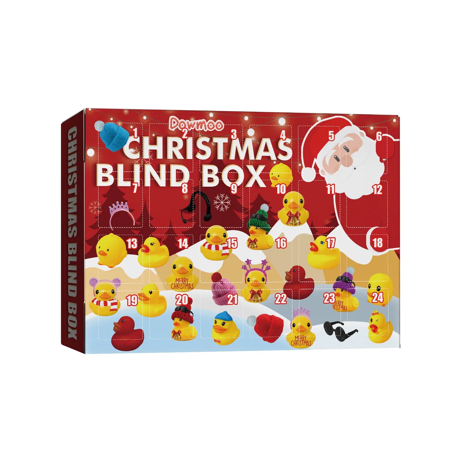 Christmas Advent Calendar 24 Days Countdown Yellow Duck Blind Box DIY Christmas Atmosphere Decoration Surprise Gift Blind Box