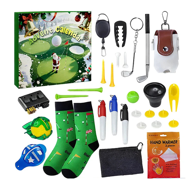 Christmas Golf Set 24 Days Advent Calendar 2025 Family Friends Countdown Outdoor Sports Tool Blind Box Gift For Golf Enthusiasts