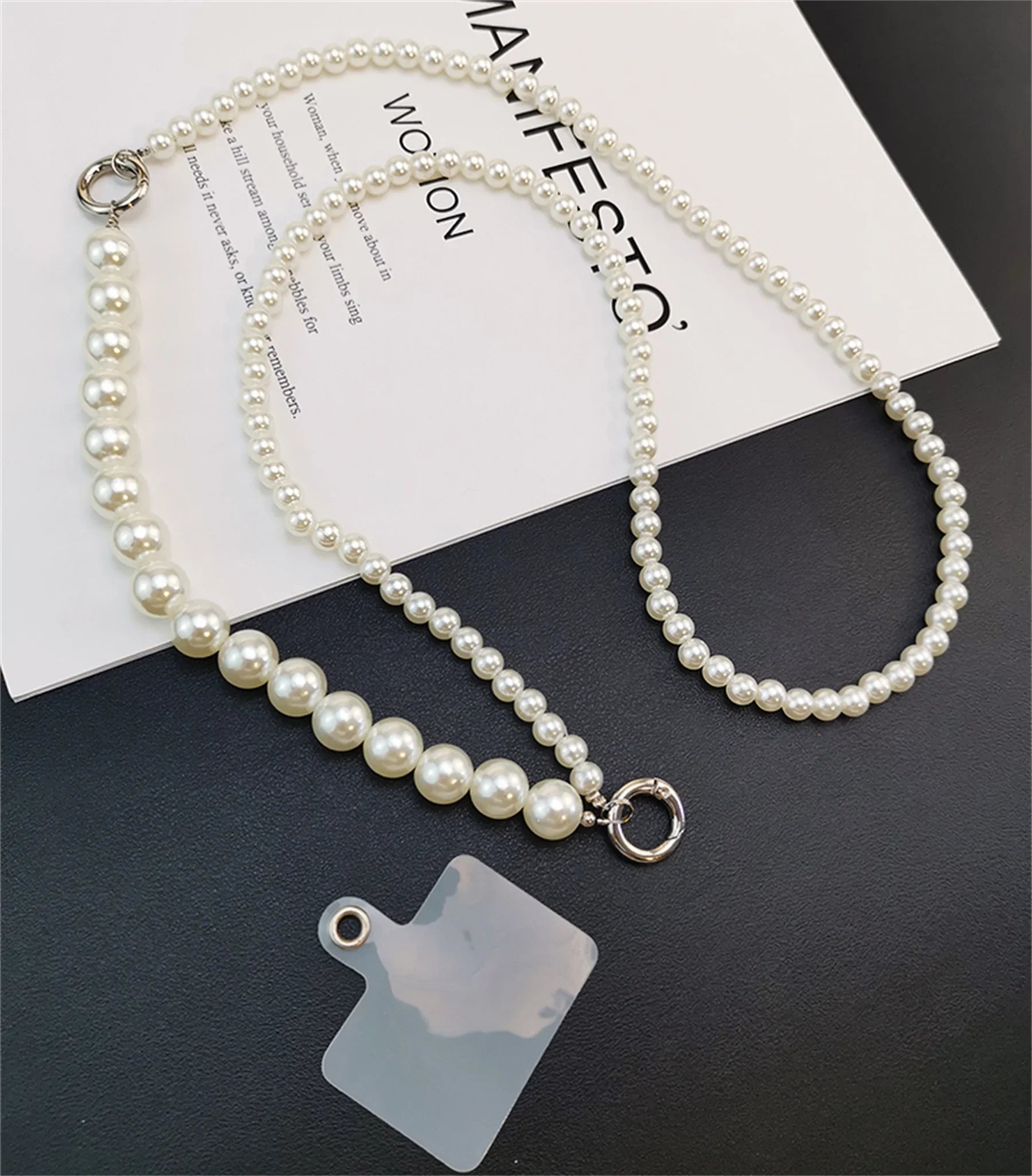 Korean Luxury Mobile Phone Corssbody Lanyard Pearl Bracelets Chain For iPhone 14 15 pro max Samsung Flip 4 S21 s22 S23 Ultra