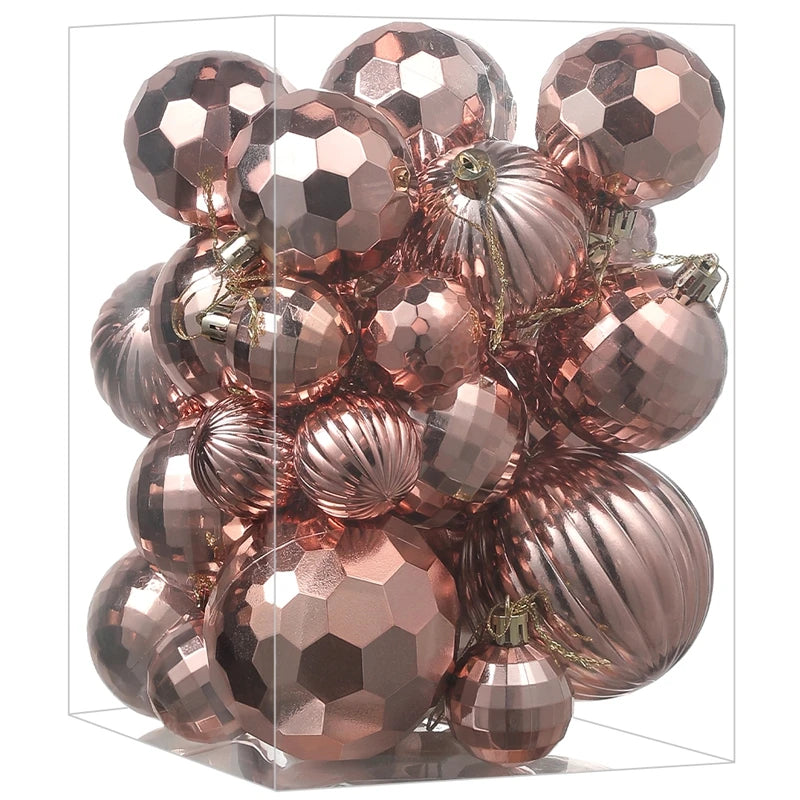 Christmas Ball Ornaments 30Pcs of 4/6/8CM Shatterproof Plastic Christmas Ball Xmas Tree Hanging Decor for Home New Year Decor