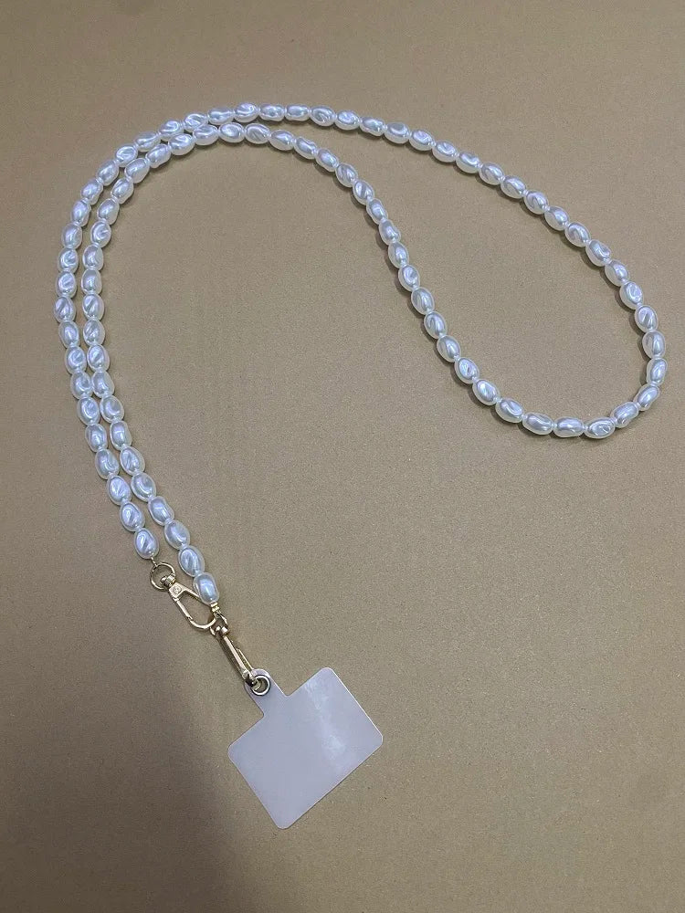 Korean Luxury Mobile Phone Corssbody Lanyard Pearl Bracelets Chain For iPhone 14 15 pro max Samsung Flip 4 S21 s22 S23 Ultra
