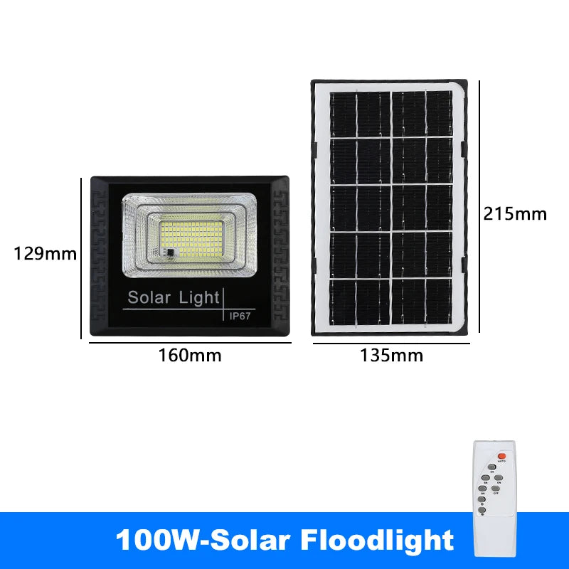 Outdoor Solar Lamps LED Lights Garden Lighting Floodlight IP67 Waterproof Stairs Wall Solar Light Dimming remote Control 3 model