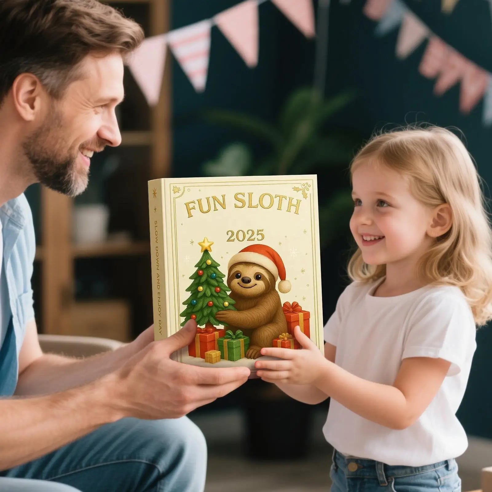 Sloth Christmas Countdown Calendar Acrylic Ornament 24 Days Advent Decor for Home Holiday Party Celebration Winter Xmas Gift