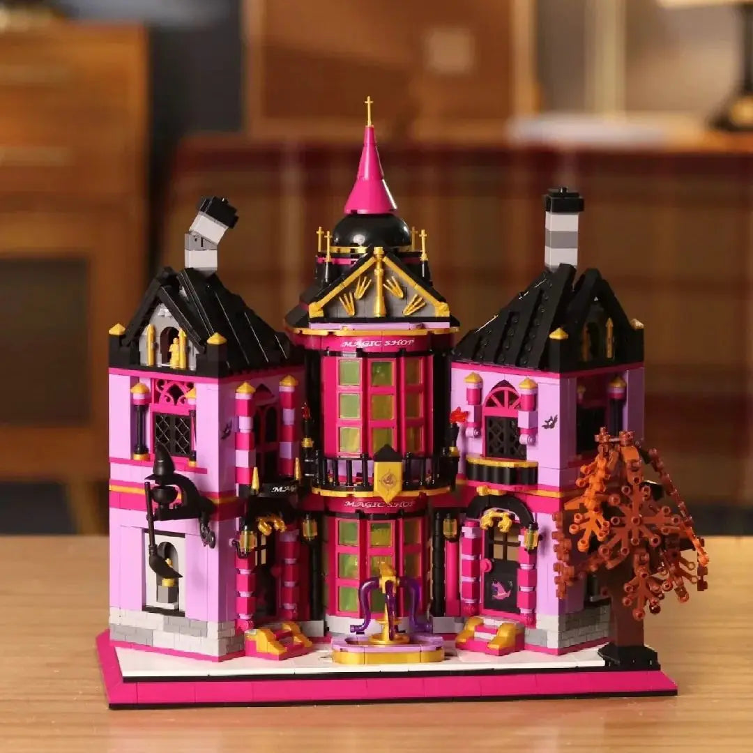 Mini Bricks1366PCS Creative Expert Magic Shop Building Blocks Assembly Model Lighting Street View Castle DIY Toy Christmas Gift