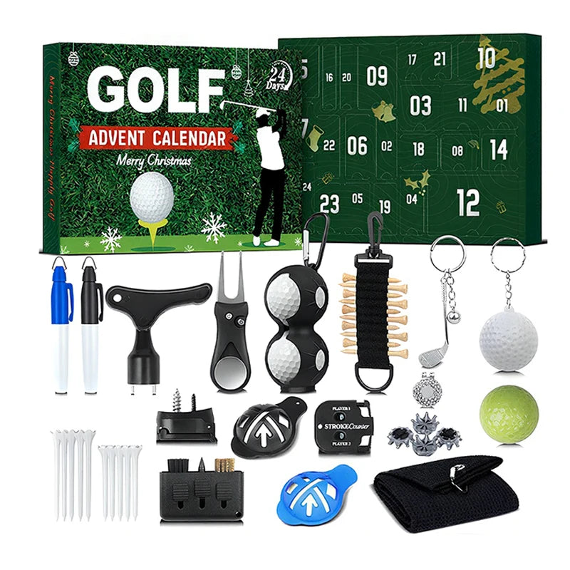 Christmas Golf Set 24 Days Advent Calendar 2025 Family Friends Countdown Outdoor Sports Tool Blind Box Gift For Golf Enthusiasts