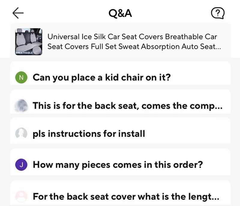 Universal Ice Silk Summer Car Seat Covers Breathable Car Seat Covers Full Set Sweat Absorption Auto Seat Cushion Car Accessories