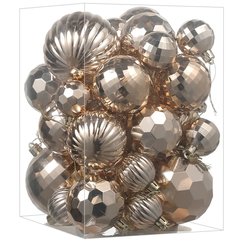 Christmas Ball Ornaments 30Pcs of 4/6/8CM Shatterproof Plastic Christmas Ball Xmas Tree Hanging Decor for Home New Year Decor