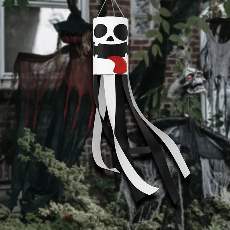 20PCS New Halloween Ghost Windsock Flag Waterproof Ghost Flag Patio Party Decoration Ghost Festival Outdoor Decoration Supplies