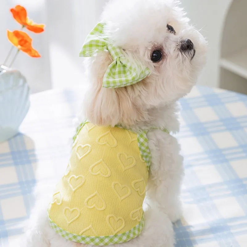Puppy Summer Clothes Suspender Vest for Small Dogs 2025 Dog Clothing Chihuahua Dog Cooling Vest Love Relief Girls Dog T-Shirt