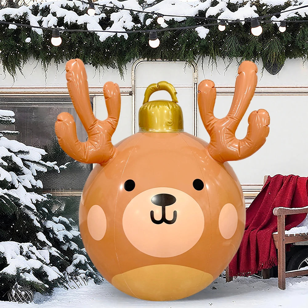1pc Inflatable Reindeer Antlers Christmas Ball Suitable For Courtyard Decoration Party Decoration Atmosphere Christmas Gifts