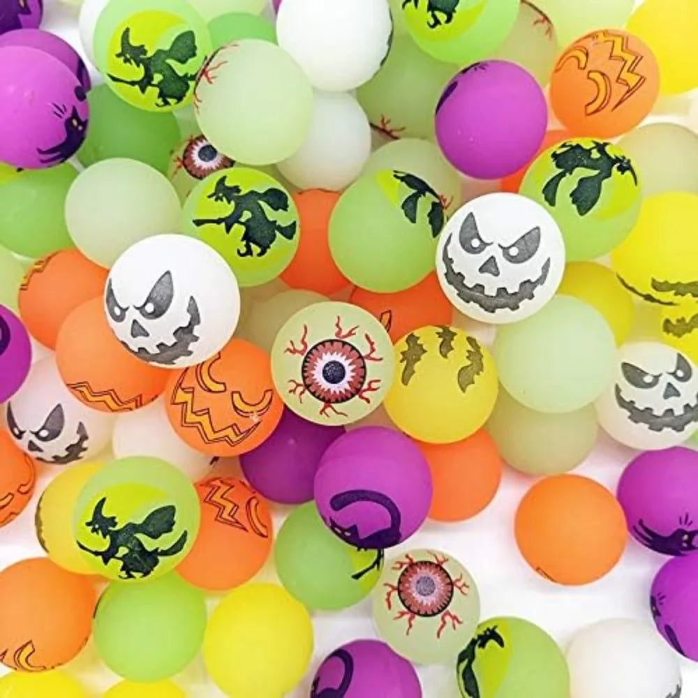 1/200Pcs Halloween Bouncing Balls Glow in The Dark Bouncy Toys Balls Halloween Theme Designs Party Supplies goodie bag fillers