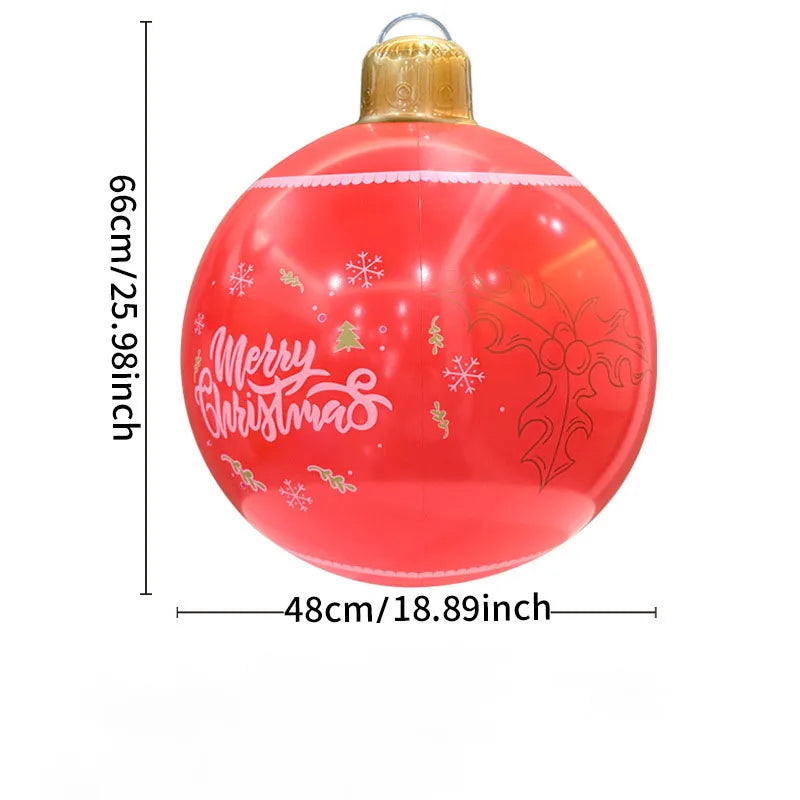 26 Inch Light Up PVC Inflatable Christmas Ball with Light Remote PVC Giant Inflatable Christmas Balls Christmas Decorations Ball