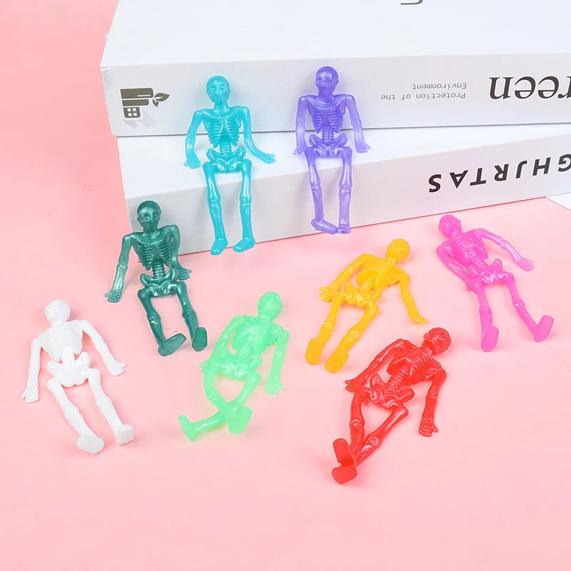10/20/30pcs Halloween Stretchy Skeleton Trick or Treat Gift Fun Sticky Toy Kids Halloween Party Favors Goody Bag Pinata Fillers