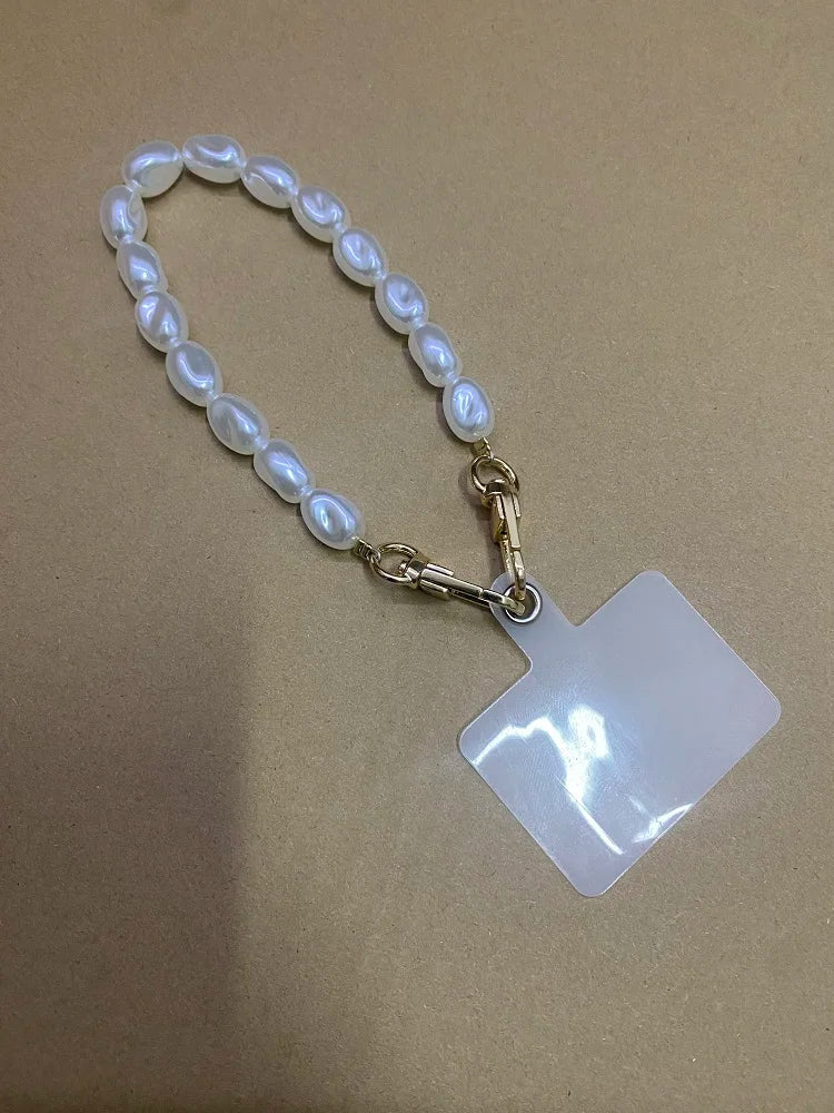 Korean Luxury Mobile Phone Corssbody Lanyard Pearl Bracelets Chain For iPhone 14 15 pro max Samsung Flip 4 S21 s22 S23 Ultra