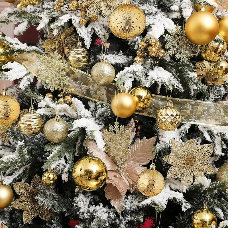 Christmas Ball Ornaments 30Pcs of 4/6/8CM Shatterproof Plastic Christmas Ball Xmas Tree Hanging Decor for Home New Year Decor