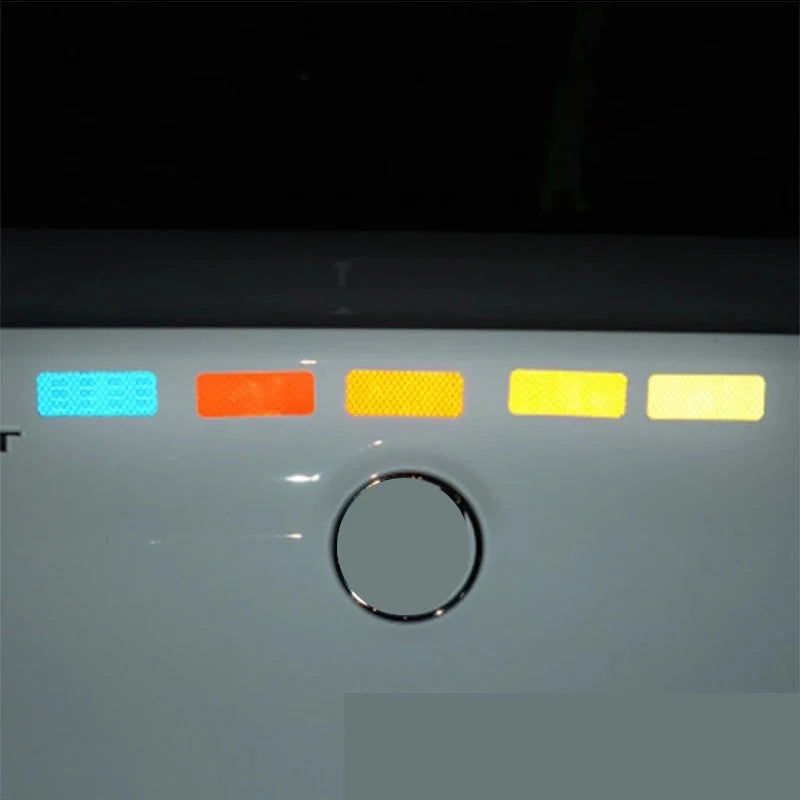 10pcs/set Car Bumper Reflective Safety Strip Stickers Car Reflective Sticker Reflective Warning Safety Tape