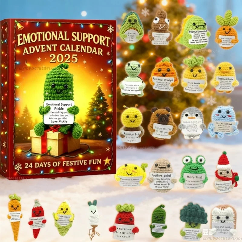 Emotional Support Advent Calendar Acrylic Ornament Birthday Christmas Gift for All Ages 24 Days Countdown Advent Calendar New