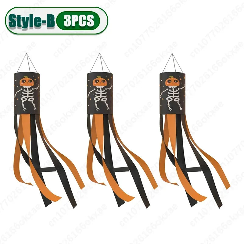 20PCS New Halloween Ghost Windsock Flag Waterproof Ghost Flag Patio Party Decoration Ghost Festival Outdoor Decoration Supplies