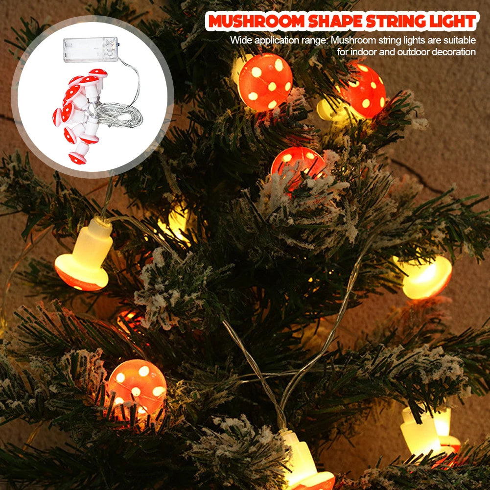 20 Leds Mushroom LED Fairy Lights USB/Battery String Light   Christmas Party Gift Fairy Indoor Decorative Atmosphere Light