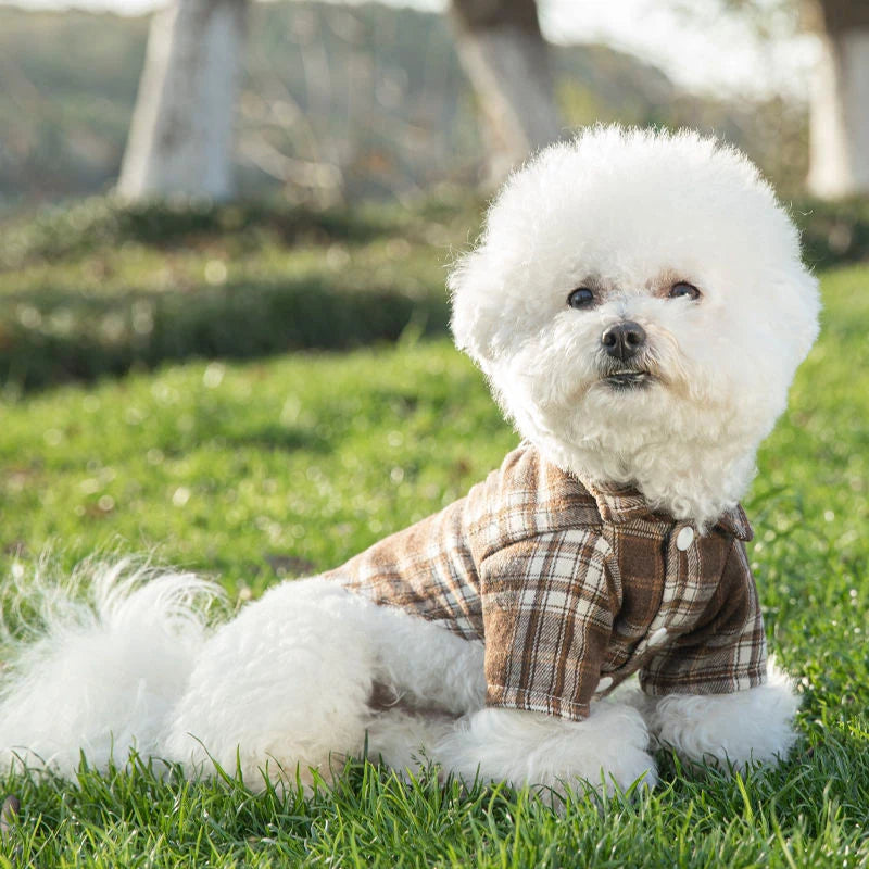 Summer Pet Shirt British Style Plaid Dog Vest Clothes For Small Dogs Chihuahua Cotton Puppy Shirts