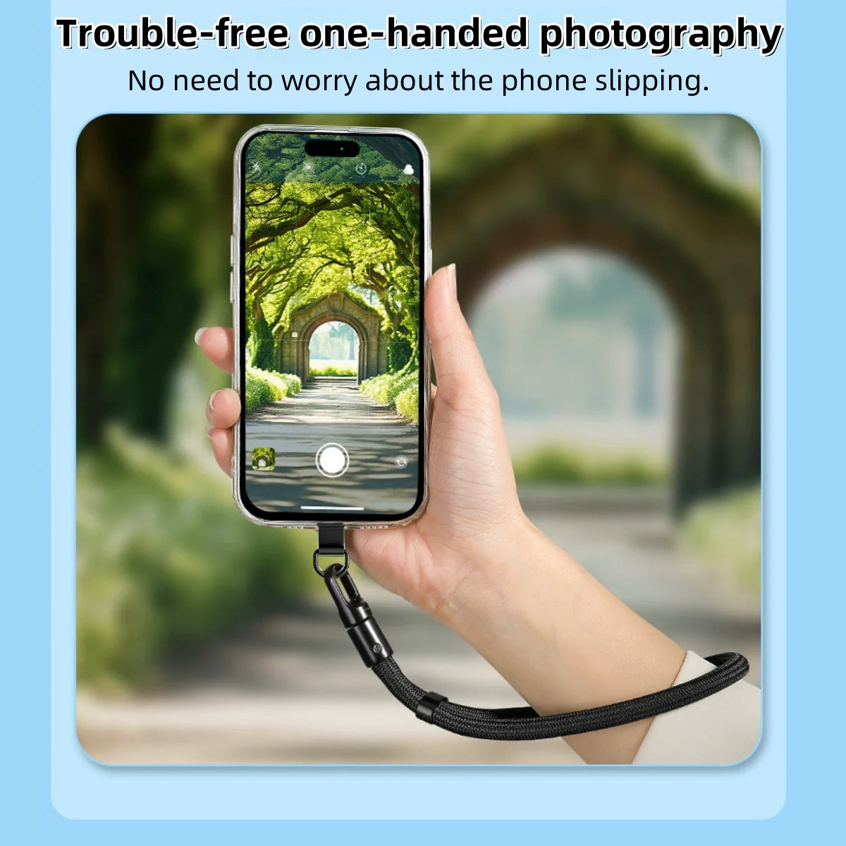 Universal Adjustable Mobile Phone Lanyard Short Wrist Strap with Self-locking Anti-drop Design Durable Polyester Phone Strap