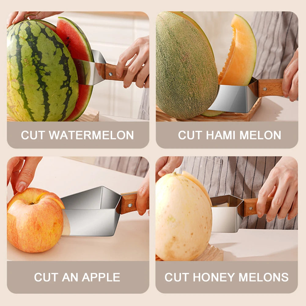 Watermelon Cutter Stainless Steel Watermelon Slicers Reusable Labor-Saving Fruit Cutter Slicers Divider Tool Kitchen Accessories