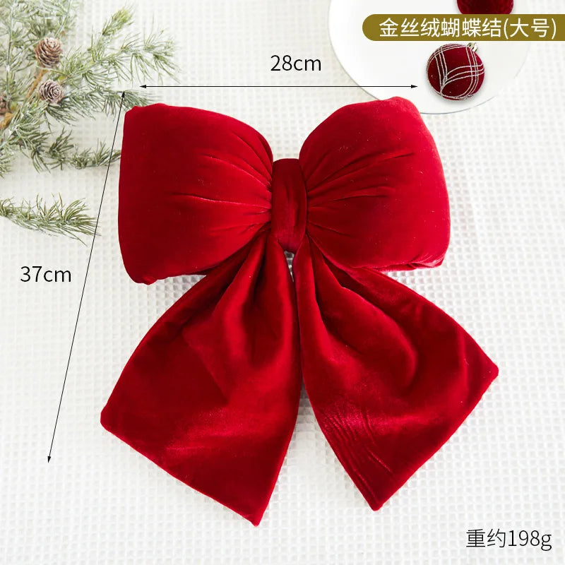 14-37CM Big Red Bow Christmas Decoration Hanging Christmas Tree Pendant for Home Decor New Year Party Supplies Gifts Ornament