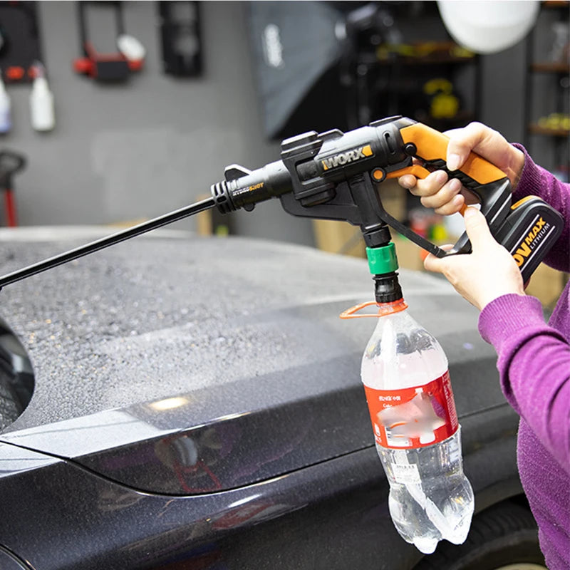 Lithium Battery Washer Gun With Coke Bottle High Pressure Washer Gun Hose Quick Connection Wash Car Cleaning Accessories