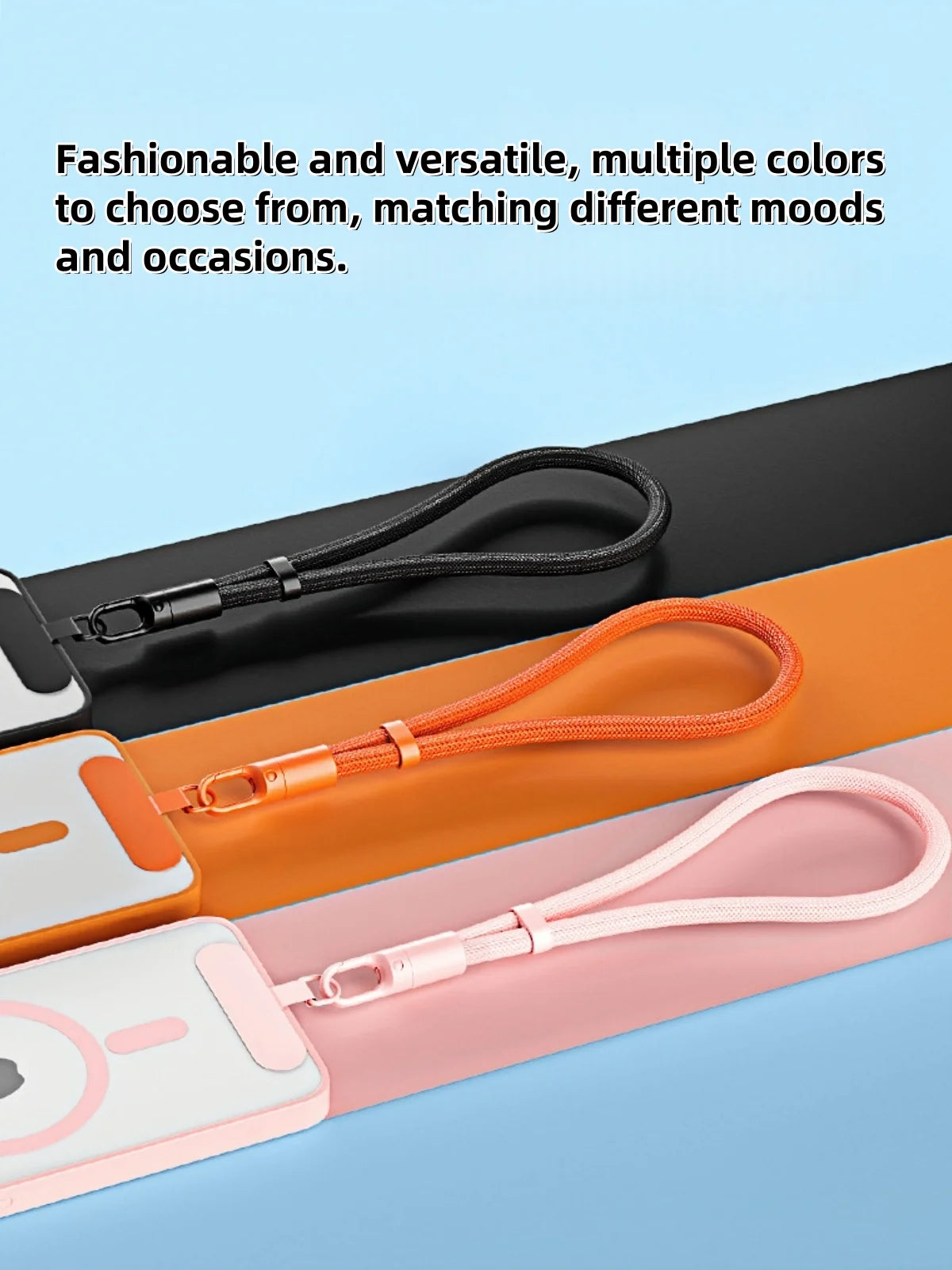 Universal Adjustable Mobile Phone Lanyard Short Wrist Strap with Self-locking Anti-drop Design Durable Polyester Phone Strap