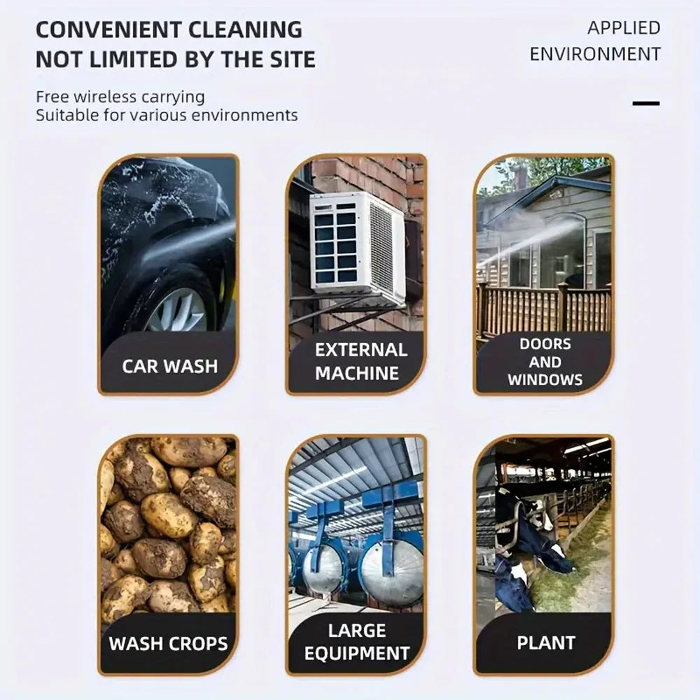 1500W Cordless Electric High Pressure Washer Rechargeable Car Wash Gun Electric Water Gun Foam Machine for Makita 18V Battery