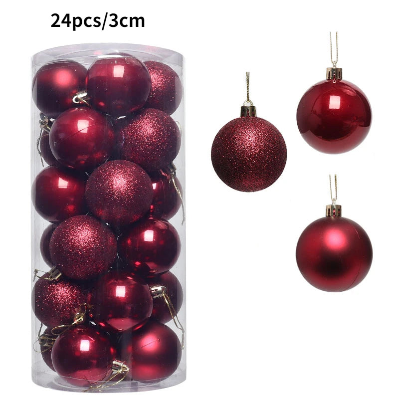 24/36 Pcs Christmas Balls New Year Party Decoration Xmas Tree Ornaments Christmas Hanging Ornament Home Decor Gifts Navidad 2025