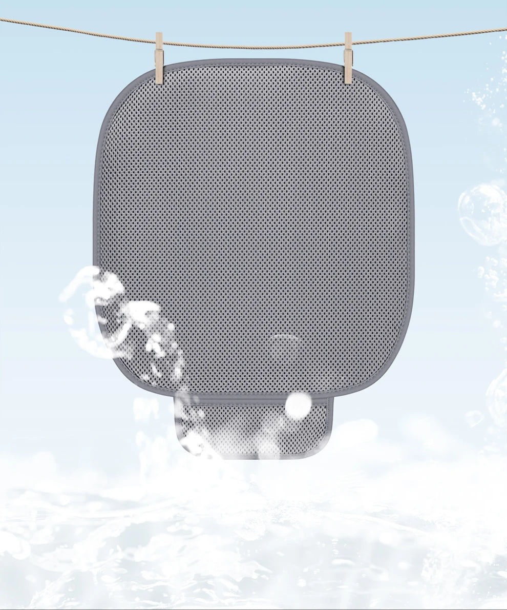Single Summer Thickeneded Ice Silk Car Seat Cushion, 3D Fiber Honeycomb Mesh, Three-Dimensional Rebound, Comfortable and Breathable, Machine Washable, Suitable for Most Cars, Trucks, Suv