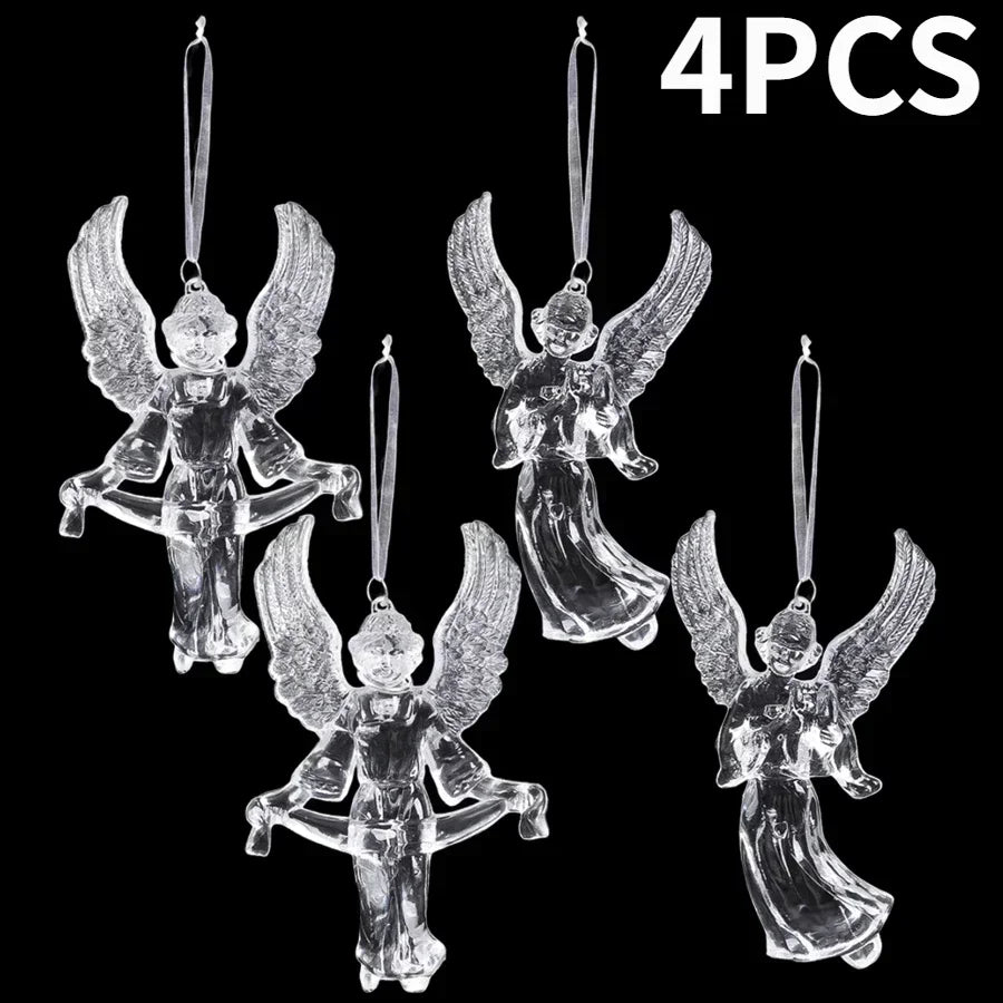 Christmas Acrylic Snowflake Clear Simulation Icicle Ornaments Xmas Tree Hanging Pendants DIY Winter New Year Party Decoration