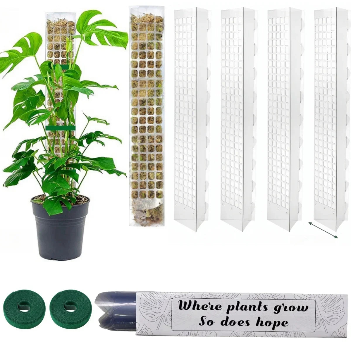 Moss Pole Plastic Plant Stand Indoor Climbing Plants Guardian Tutors Pot Moss Stick For Plants Growth Garden Support Accessories