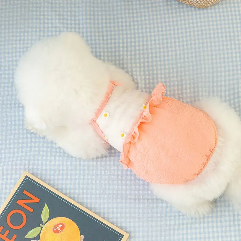 Summer Thin Pet Dog Vest Bubble Strap Small Dog Clothes Chihuahua Bichon Frise T Shirts Pet Cat Dog Costume Cute Puppy Dog Vest