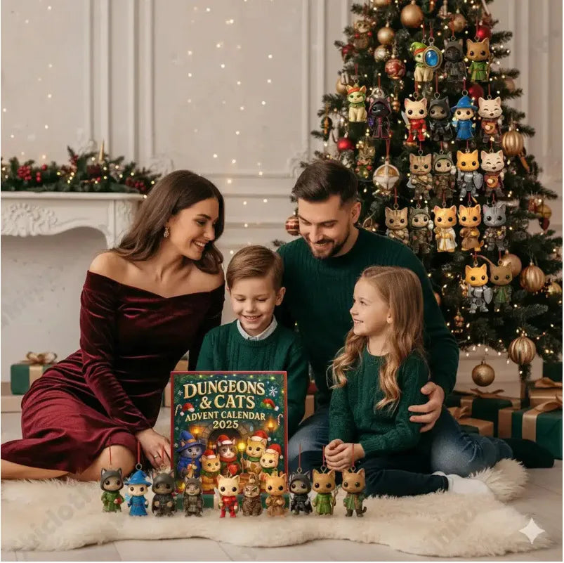 2025 Dungeons & Cats Advent Calendar Doll Christmas Atmosphere Decorative Gifts New Year 24 Days Countdown Surprise Blind Box