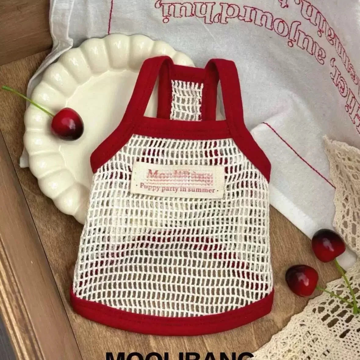 Pet Mesh Vest with Sleeveless Suspender Cat Pet Clothing Summer Teddy Bear Summer Clothing Puppy Designer Dog Clothes