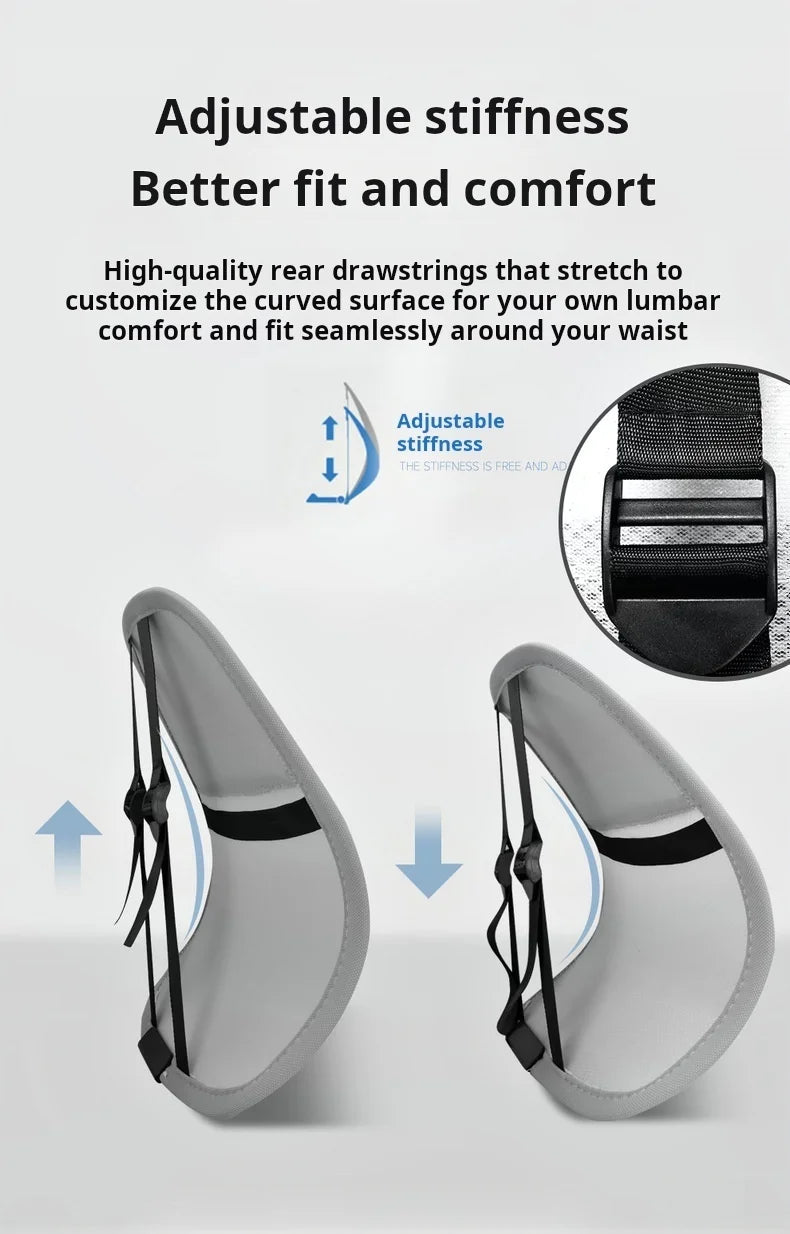Car Chair Back Cusion Mesh Lumbar Anti-Fatigue Brace Elastic Cushion Massage Back Cushion Pad Support Summer Cool Breathable