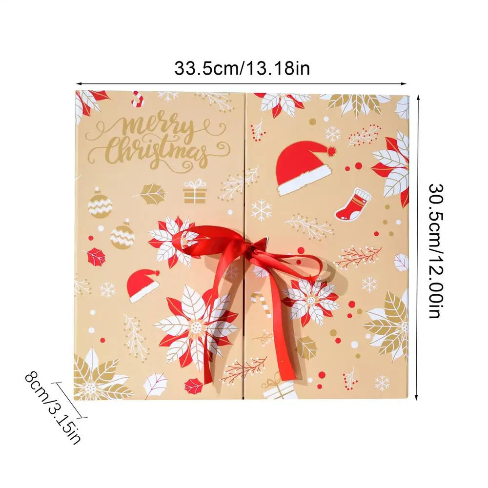2025 Empty Advent Calendar Box 24 Days DIY Christmas Countdown Calendar Box Fillable Holiday Case for Candy Jewelry Small Gifts