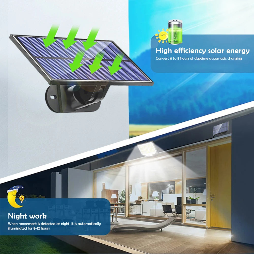 Solar Lights Outdoor Garden 200/288LED Solar Security Light Motion Sensor 3 Mode Waterproof Solar Powered Flood Lamp Yard Garage