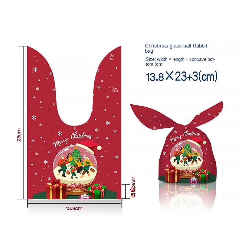 50PCS Santa Claus Snowman Candy Bags Christmas Plastic Gift Bag Merry Christmas Decorations Noel Gifts New Year