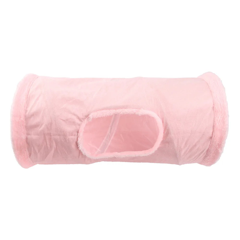 Collapsible Cat Winter Suede Tunnel for Puppy Rabbit Kitten Play Chase Hide Tunnel,Interactive Bedding Toy in 2 ways,3 ways, Cro