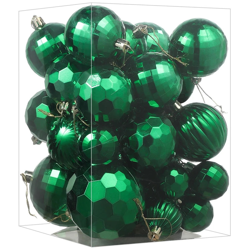 Christmas Ball Ornaments 30Pcs of 4/6/8CM Shatterproof Plastic Christmas Ball Xmas Tree Hanging Decor for Home New Year Decor