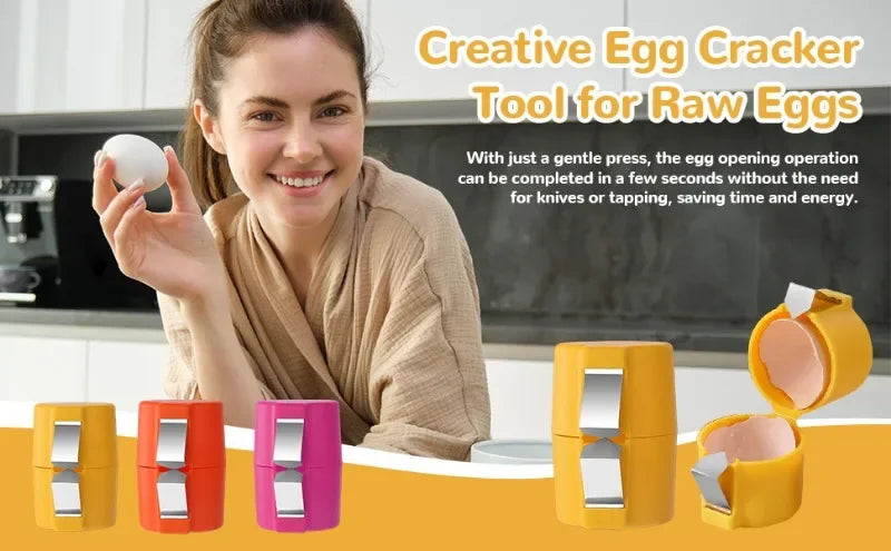 Plastic Egg Shell Opener Professional Manual Eggs Breaker Non-Stick Hand Eggshell Separator Multifunctional Kitchen Baking Tools