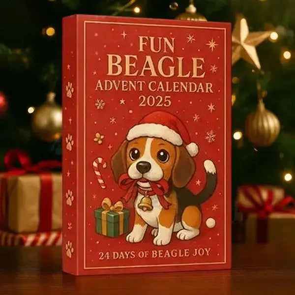 Christmas Advent Calendar 2D Acrylic Beagle Pendant Decor 24 Days Dog Charm Christmas Countdown Calendar for Xmas Tree Decor