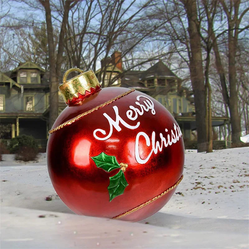2024 Christmas 60cm Outdoor Inflatable Ball PVC Giant Big Ball Tree Ornament Outdoor Toy Ball Christmas Gift Ornament  2025