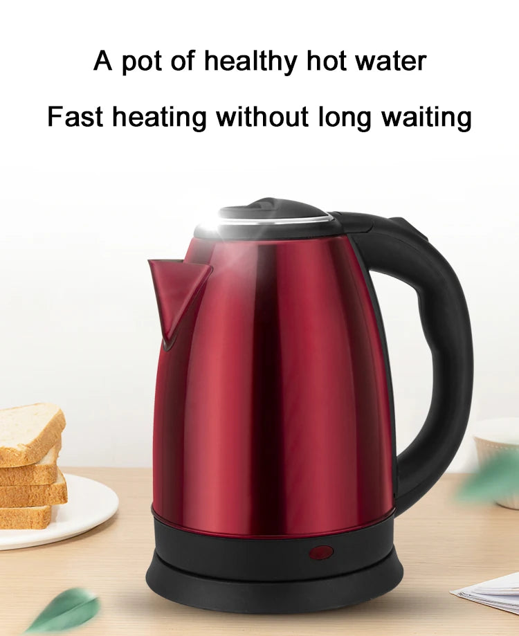 EDTID 2L Stainless Steel Electric Kettle Household Quick Heating Hot Water Boil Kettles Auto Power-off Tea Boiler Teapot EU US