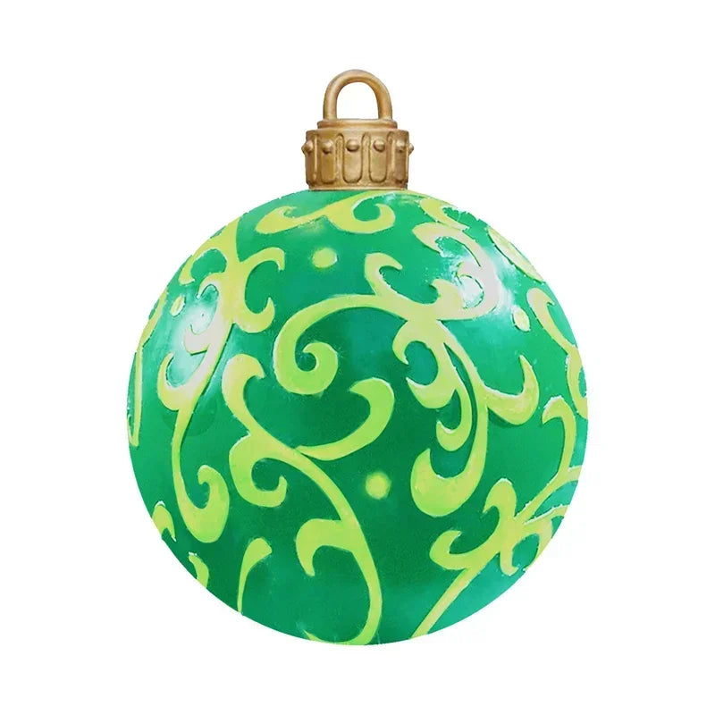2024 Christmas 60cm Outdoor Inflatable Ball PVC Giant Big Ball Tree Ornament Outdoor Toy Ball Christmas Gift Ornament  2025