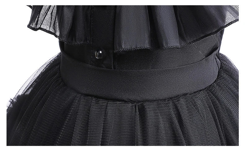 1-6 Years Children Dress For Girl Costume 2023 New Vestidos For Kids Birthday Party Dresses Black Halloween Cosplay Costumes